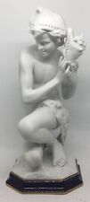 Nude boy with shell Figurine Porcelain D' Art French Signed Carpeaux [AH1208] picture