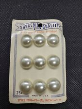 Vintage Supreme Quality Faux Pearl Carded Buttons 9/16