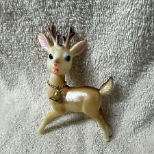 Vintage Brown/Beige Rubber Reindeer Christmas Figure Japan V27 picture