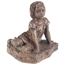 Vintage Karin Jonzen Young Girl Sculpture Sat Forward Very Rare Resin 1914-98 picture