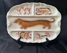 Vintage 1959 Lane and Co Dachshund Wiener Hot Dog Serving Tray T-38 Made In Cali picture