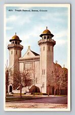 Denver CO- Colorado, Temple Emanuel, Antique, Vintage Souvenir Postcard picture