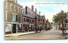 DAMARISCOTTA, ME Maine ~ MAIN STREET SCENE Looking West c1910s  Postcard picture