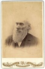 c1880s Cabinet Card Urlin & Pfeifer Stoic Older Man Full Beard Columbus, Ohio picture