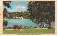 Waterfront of Lake Bomoseen VT Linen Postcard Post Marked 1947-31 picture