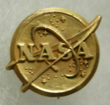 1950s 1960s NASA Logo Gilt / Gold Employee Service Pin - Pinback  G.F.     XB picture