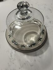 Longaberger RARE Christmas  Cheese Plate With glass Dome. picture