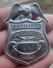 Numbered Obsolete Auxiliary Police Badge, New Haven Connecticut picture