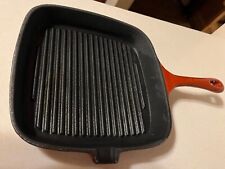9.5 Inch PADERNO Cast Iron Enameled Red square grill pan picture