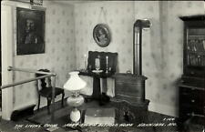 RPPC ~ Living Room ~ Mark Twain Boyhood Home ~ Hannibal Missouri ~ real photo picture