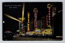 Reno NV-Nevada, Club Row On Virginia Street, Antique, Vintage Souvenir Postcard picture