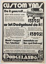 1976 DodgeLand Dodge Van Dealer Retro Vtg Print Ad Man Cave 70's Springfield NJ picture