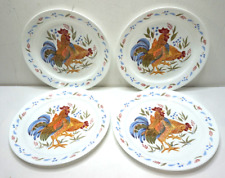 CORELLE DINNER PLATES ROOSTER CHICKEN HEN COUNTRY MORNING SET 4 10.25in CORNING picture
