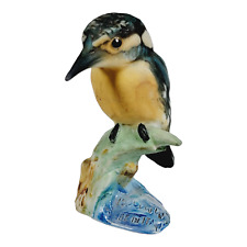 Vintage Italian Porcelain Kingfisher Bird Figurine, Signed, Made in Italy picture
