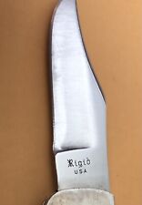 HTF VINTAGE RIGID USA NAVAJO SINGLE BLADE STAINLESS LOCKBACK KNIFE WITH SHEATH picture