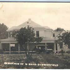 1910s Summerfield, FL Nathan Mayo Residence Home RPPC Real Photo Touring Car A10 picture