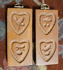 2 Vtg Cute Cookie Press Molds Wall Plaques Woodcraftery picture