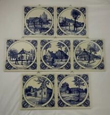 Vintage Delfts Holland Decorative Handmade “Dutch Provinces” Ceramic Tiles picture