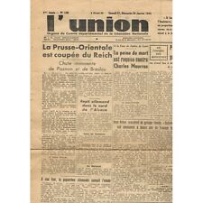 L'UNION 1945 Death penalty for Charles MAURRAS and Jean ACKER 12 years forced labour picture