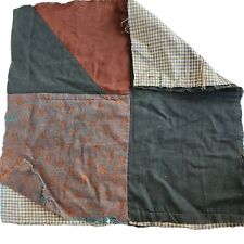 Antique Crazy Quilt Piece Block Hand Pieced Patchwork Early Fabrics Folk Art A picture