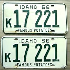 1966 Idaho License Plate Pair - Nice Original Paint picture