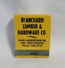 Vintage Blanchard Lumber Hardware Co Matchbook Hollywood CA Advertising Full picture