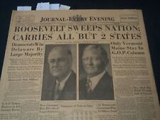 1936 NOV 4 WILMINGTON JOURNAL NEWS- ROOSEVELT CARRIES ALL BUT 2 STATES - NT 7235 picture