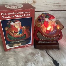 1993 EM Merck Old World Christmas 10th Anniversary Santa in Sleigh Light w Box picture
