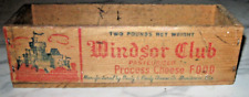 Vintage WINDSOR CLUB wood Cheese Box  Rustic Wooden picture