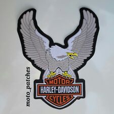 HARLEY DAVIDSON PATCH LARGE SILVER EAGLE sew/ iron on 12
