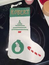 Final Price‼️Vtg 1960s Christmas Stocking Felt “Robert” Handmade picture
