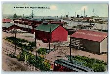 c1910 Los Angeles Harbor Steamer Warehouse Ice House California Vintage Postcard picture