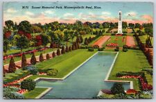 St Paul Minnesota~Sunset Memorial Park Birds Eye View~PM 1946~Linen Postcard picture