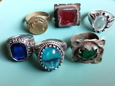 EXTREMELY RARE LOT OF ANCIENT OLD BRONZE SILVER RINGS VERY RARE ARTIFACT picture