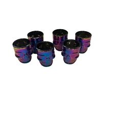 Skull Shot Glasses  Set Of 6 Purple Flashed 2-1/4