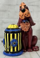 Lynda Corneille SWAK Basset Hound Figurine Winchester Fire Hydrant Treat Jar picture