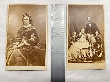 2x c1866 CDV Josephine of Leuchtenberg & Oscar II King of Sweden Family Photo picture