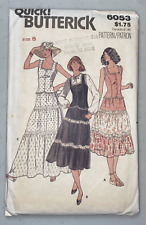 1970's Vintage Sewing Pattern Butterick 6053 Misses size 8 Top & Skirt  UNCUT picture