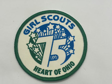 Girl Scouts of America Heart of Ohio 75th anniversary 3inch Patch green, blue picture