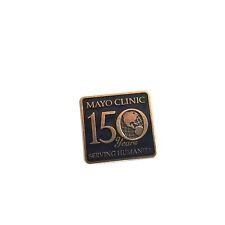 Mayo Clinic 150 Years Serving Humanity Medical Screwback Hat Jacket Pin picture