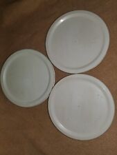 (3) Vintage Corning Ware White Replacement Plastic Lids F-16 PC picture