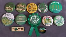 Vintage St Patrick's Day Irish Leprechaun Funny Button Lot. picture
