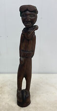 hand carved african statue wood man 19