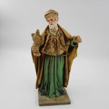 Rare Vintage Italian Cartapesta Paper Mache Nativity King Wisemen Figure  9