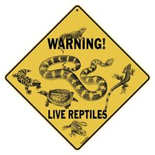Warning Live Reptiles Sign NEW 12x12 Metal Snake Lizard Turtle picture