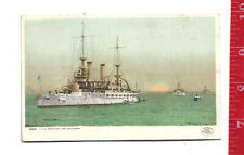 vintage copyright 1905 Ship military POSTCARD: U.S.S. Kentucky and squadron picture