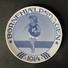Antique ROYAL COPELAND Porcelain Ceramic CHILDREN'S HELP DAY 1914 Plate Denmark picture