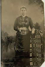 Excellent Early TinType - Settler Woman With Native Blanket - Frontier Portrait picture