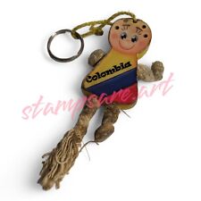 Vintage Columbia Girl Keychain, Well Loved picture