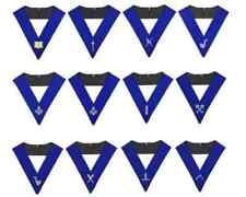 Masonic Blue Lodge Officers Collar Set of 12 Machine Embroidered Collars picture